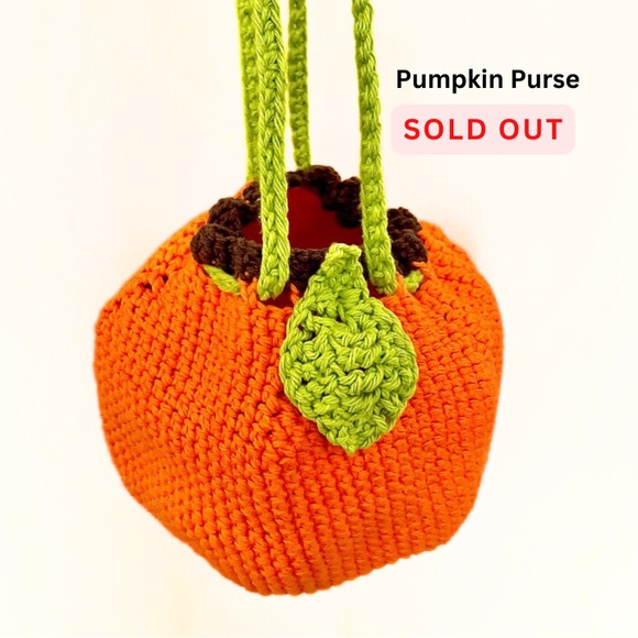 Lemon Purse | Peach Purse | Pumpkin Purse | Cotton Crochet Purse - Picture 5 of 5